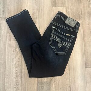 (SOLD)Men’s Buckle Salvage Jeans 33x30 Dark Wash Slim Straight Fit